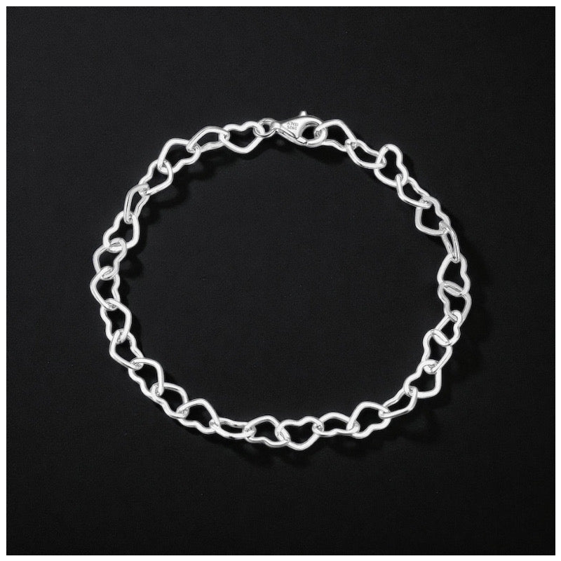 925S SILVER 5MM "HEART" ARMBAND - ICERAIN JEWELRY