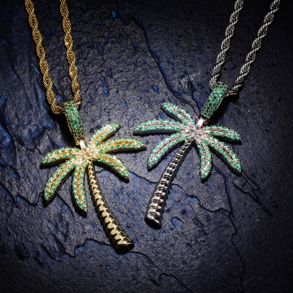 ICED OUT "GOLD PALM" KETTE - ICERAIN JEWELRY