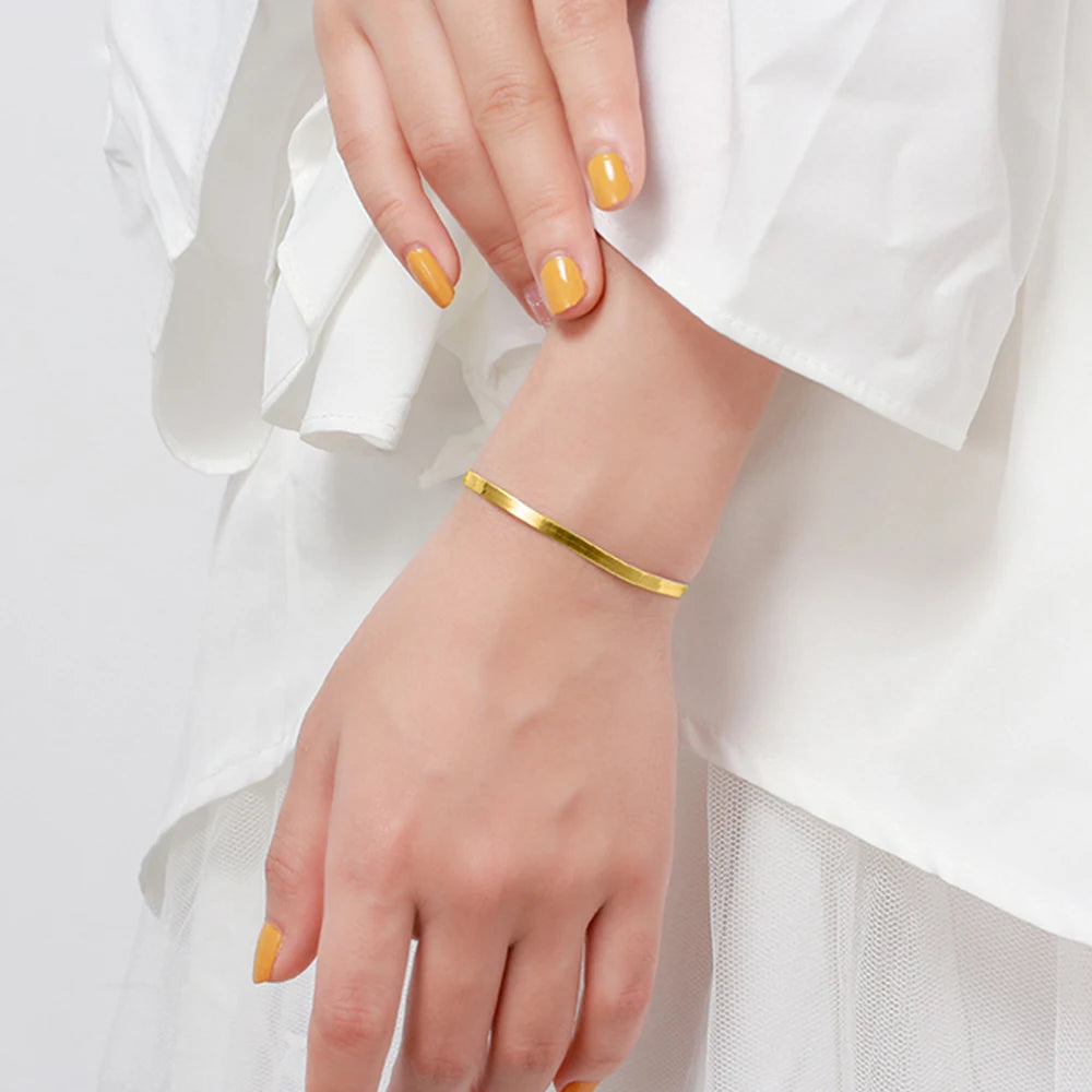 925S SILVER 18K GOLD "HERRINGBONE" ARMBAND - ICERAIN JEWELRY