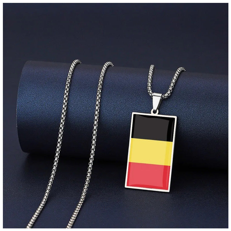 EDELSTAHL "BELGIUM FLAG" LÄNDERKETTE - ICERAIN JEWELRY