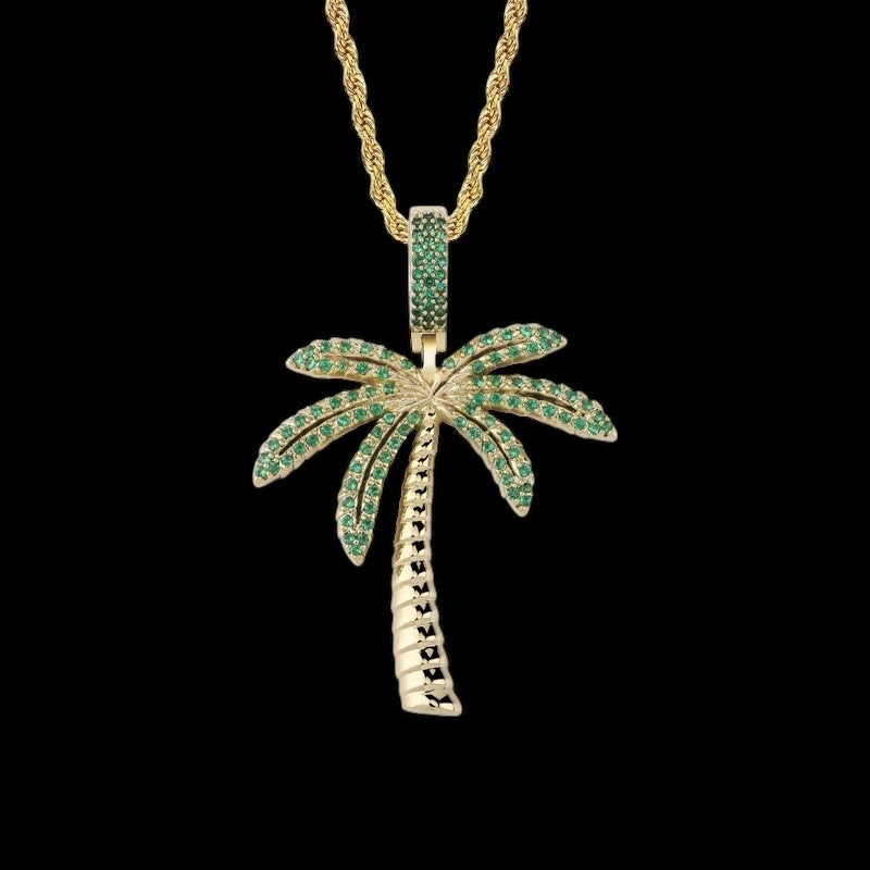 ICED OUT "GOLD PALM" KETTE - ICERAIN JEWELRY