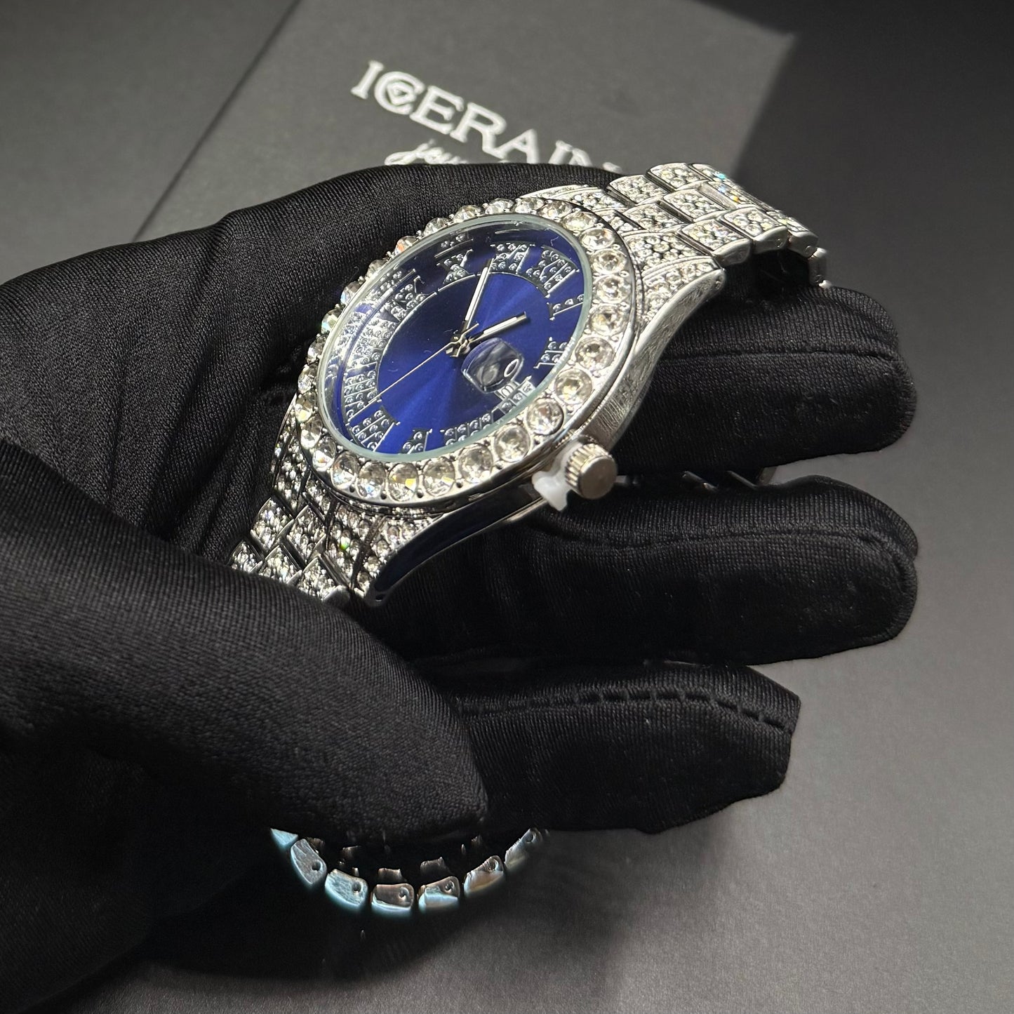 ICED OUT 14MM 4-IN-1 "SILVER PRONG" SCHMUCKSET (2 HALSKETTEN + ARMBAND + UHR) - ICERAIN JEWELRY