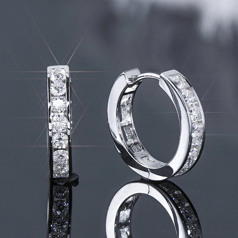 ICED OUT MOISSANITE "SILVER CREOLES" WEISSGOLD 925S SILVER OHRRINGE - ICERAIN JEWELRY