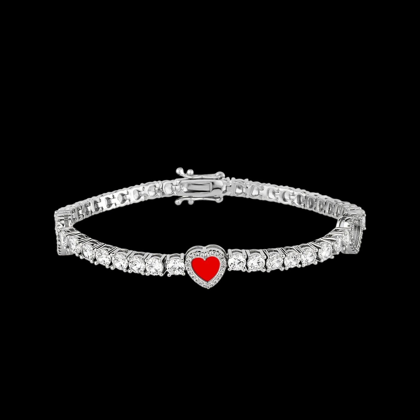 ICED OUT "HEART CLOVER TENNIS" ARMBAND - ICERAIN JEWELRY
