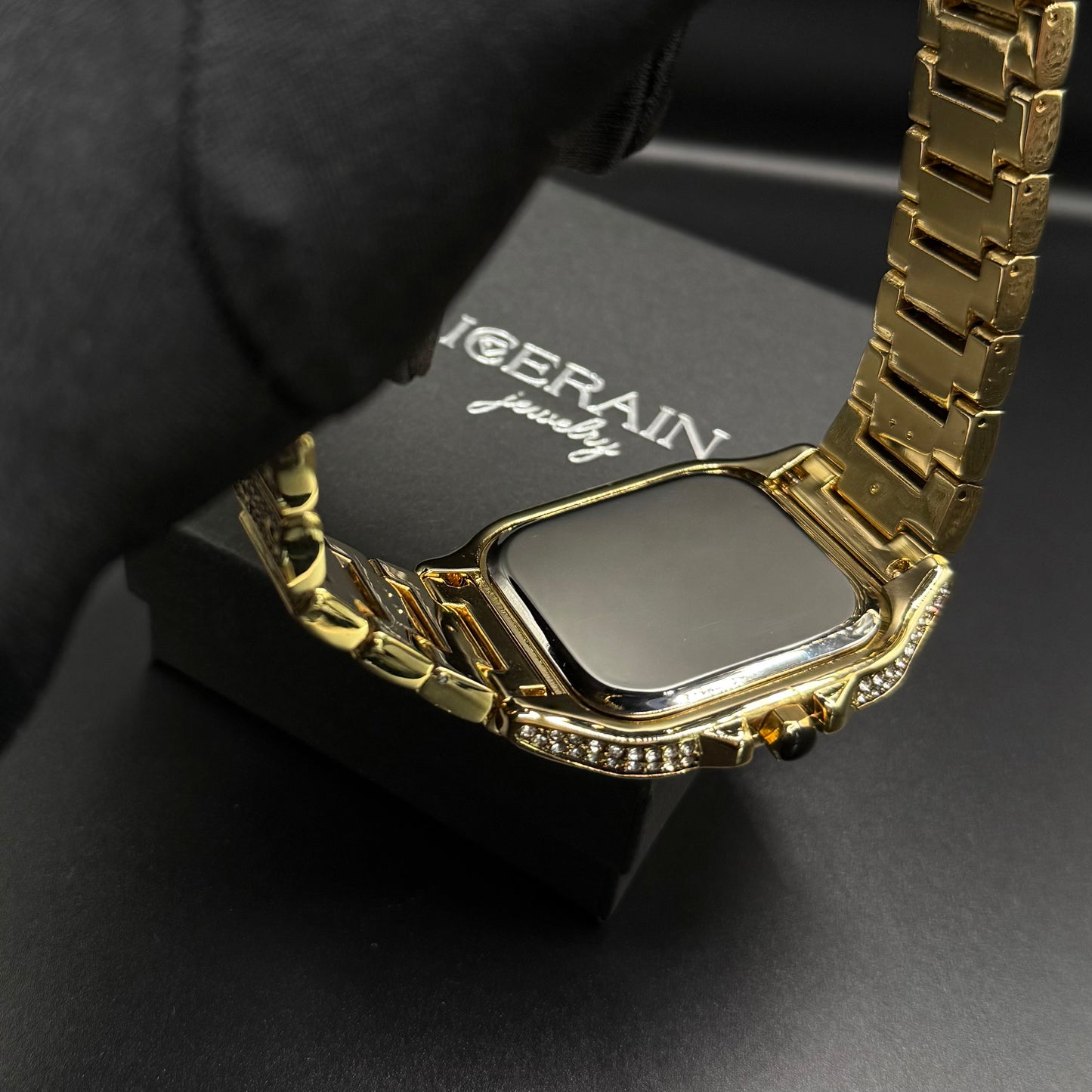 SALE | ICED OUT "GOLD/BLUE PIAZZA" UHR - ICERAIN JEWELRY