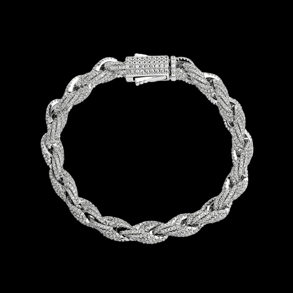 ICED OUT 8MM "SILVER ROPE" ARMBAND