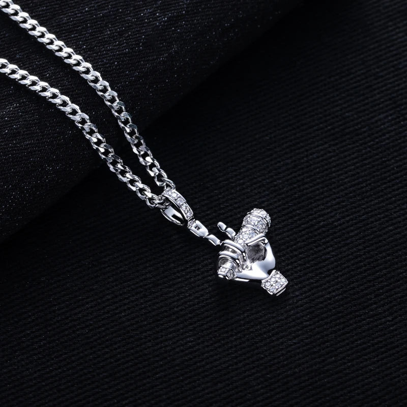 ICED OUT MOISSANITE "MIC DROP" WEISSGOLD 925S SILVER KETTE - ICERAIN JEWELRY