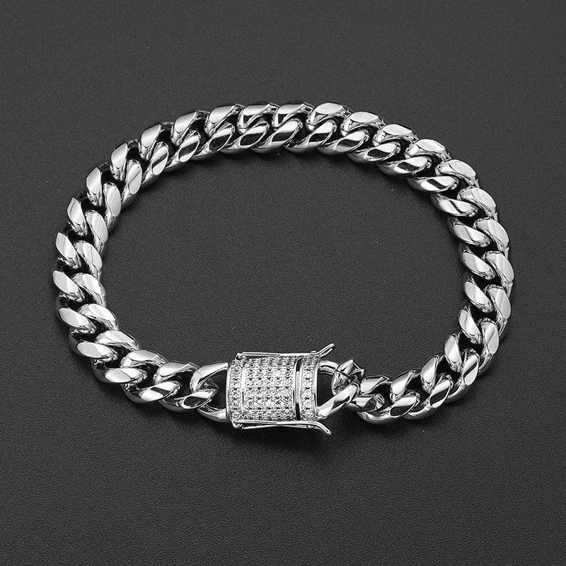 ICED OUT "SILVER CUBAN" ARMBAND - ICERAIN JEWELRY