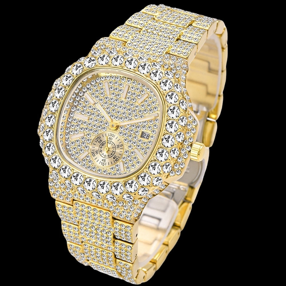 SALE | ICED OUT "GOLD SCINTILLARE" UHR - ICERAIN JEWELRY