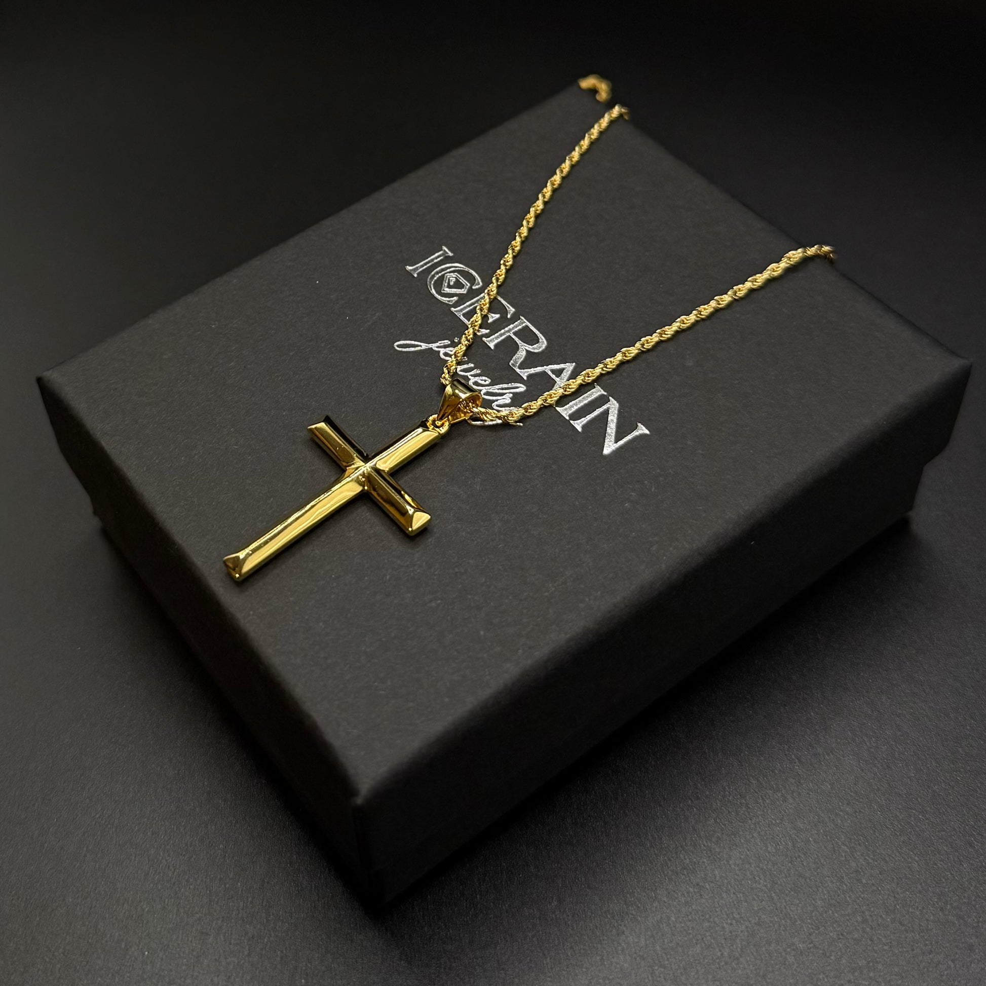 925S SILVER 14K GOLD "CROSS" KETTE - ICERAIN JEWELRY