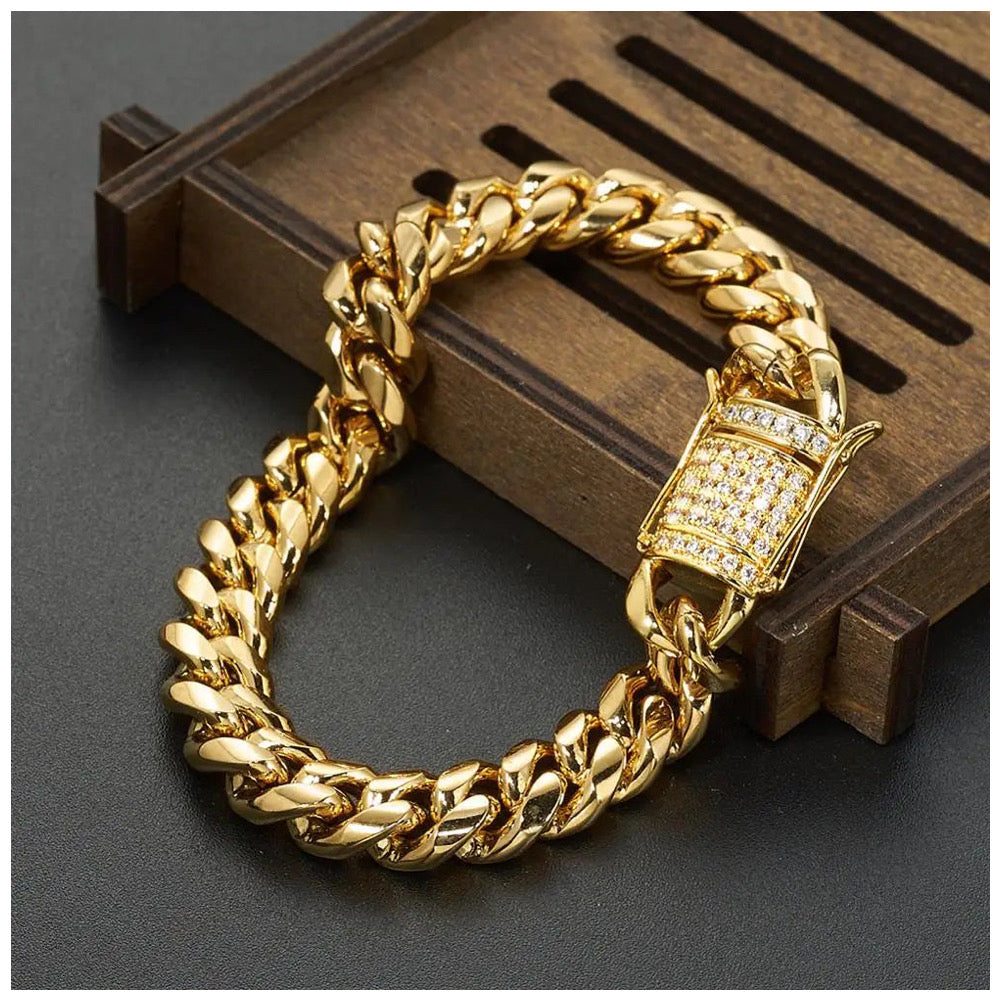 ICED OUT "GOLD CUBAN" ARMBAND - ICERAIN JEWELRY