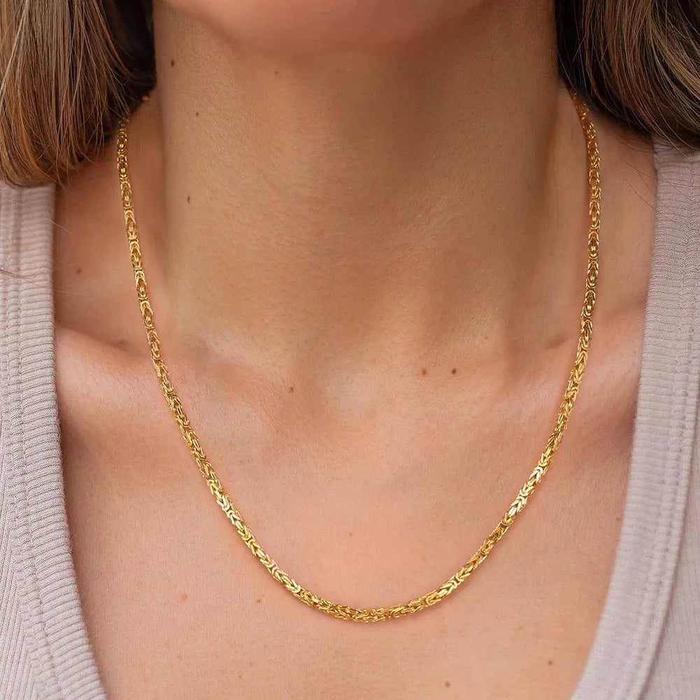 925S SILVER 18K GOLD 2,5MM "KING" KÖNIGSKETTE - ICERAIN JEWELRY