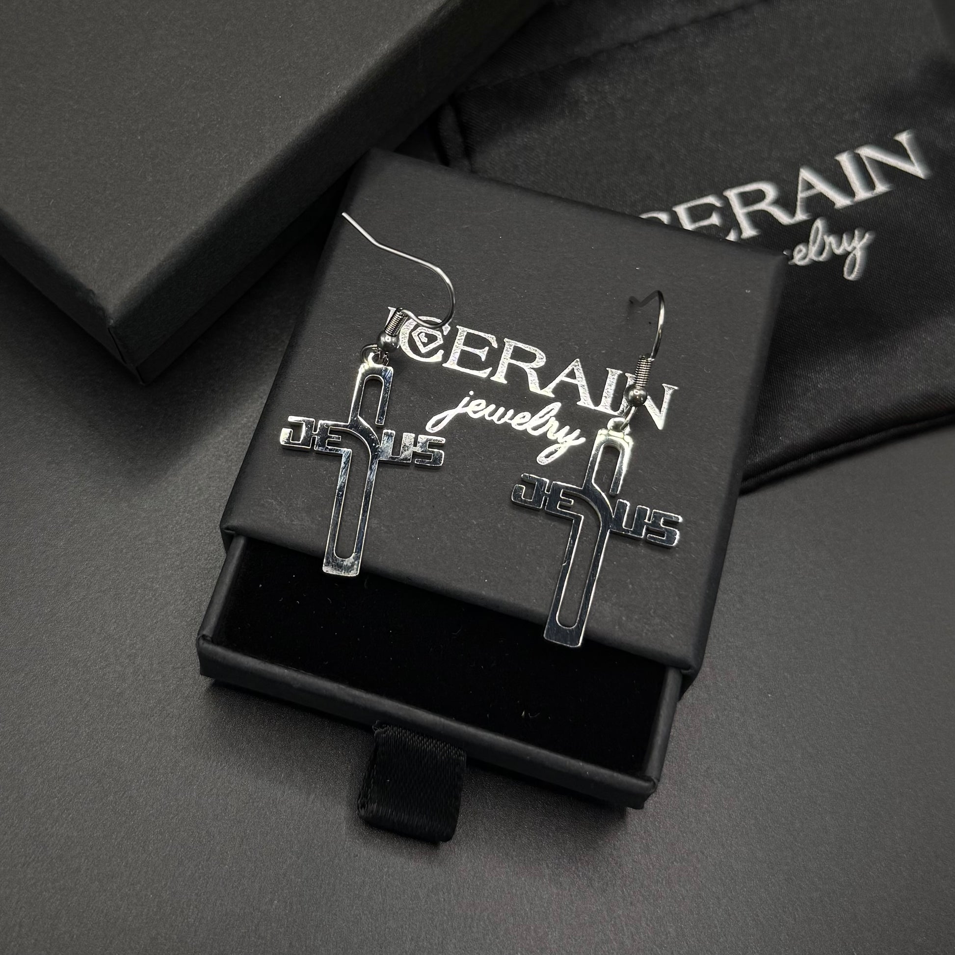 EDELSTAHL "JESUS" OHRRINGE - ICERAIN JEWELRY