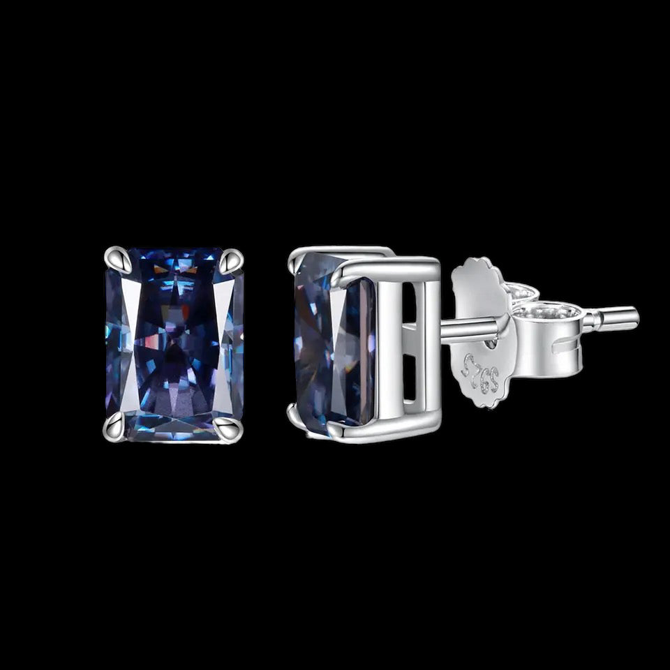ICED OUT MOISSANITE "COLORSARLI" WEISSGOLD 925S SILVER OHRRINGE - ICERAIN JEWELRY