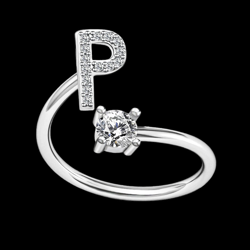 PERSONALISIERTER ICED OUT ANFANGSBUCHSTABEN "NOZZE" RING