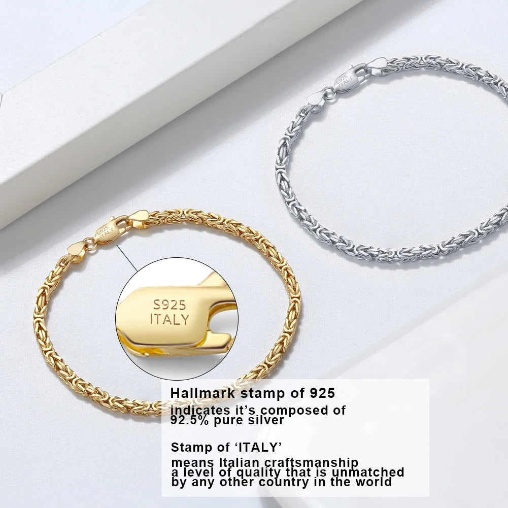 925S SILVER 18K GOLD 2,5MM "KING" KÖNIGSARMBAND - ICERAIN JEWELRY