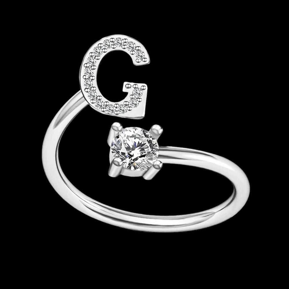 PERSONALISIERTER ICED OUT ANFANGSBUCHSTABEN "NOZZE" RING - ICERAIN JEWELRY
