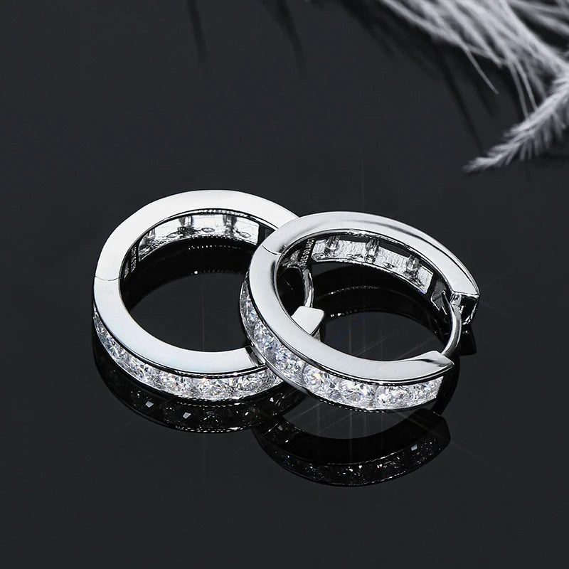 ICED OUT MOISSANITE "SILVER CREOLES" WEISSGOLD 925S SILVER OHRRINGE - ICERAIN JEWELRY