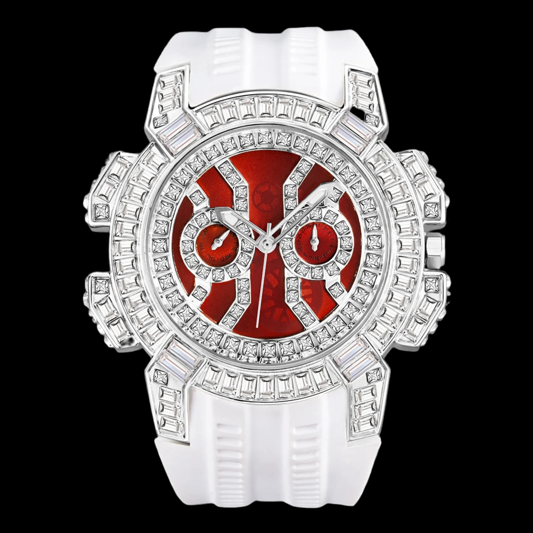 SALE | ICED OUT SILVER/WHITE "SUNSTAR" UHR - ICERAIN JEWELRY