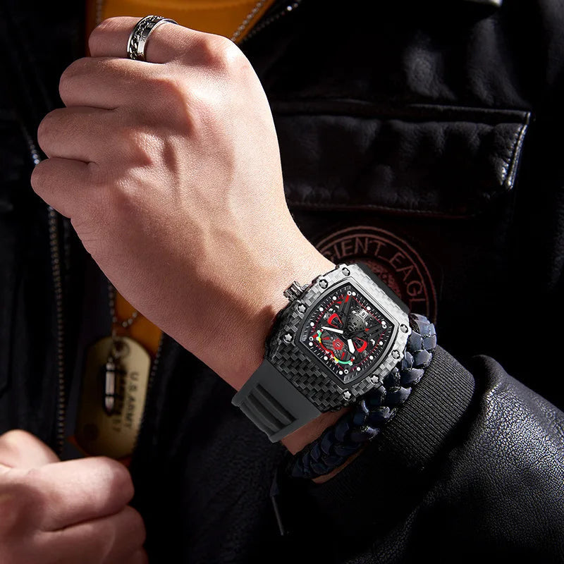 EDELSTAHL "CARBONIRA" UHR - ICERAIN JEWELRY