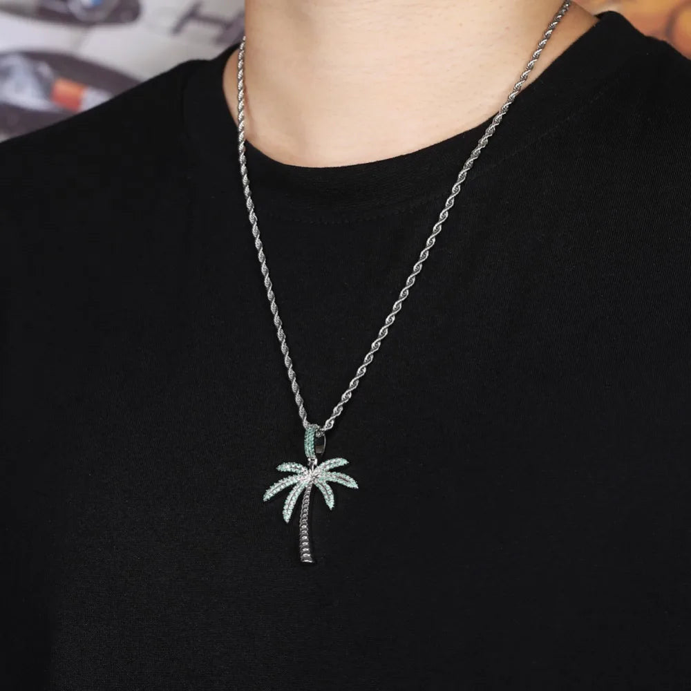 ICED OUT "SILVER PALM" KETTE - ICERAIN JEWELRY