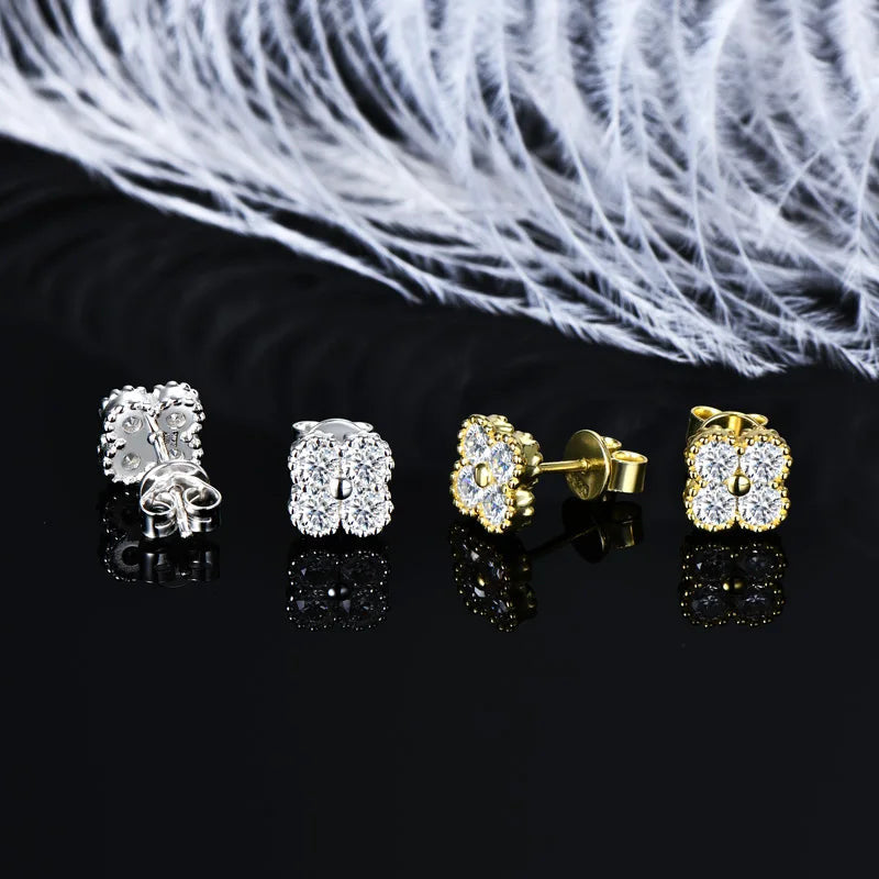 ICED OUT MOISSANITE 3-IN-1 "CLOVER" 925S SILVER SCHMUCKSET (HALSKETTE + ARMBAND + OHRRINGE) - ICERAIN JEWELRY