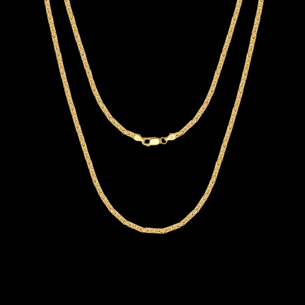 925S SILVER 2,5MM "GOLD MAJOR" KÖNIGSKETTE - ICERAIN JEWELRY