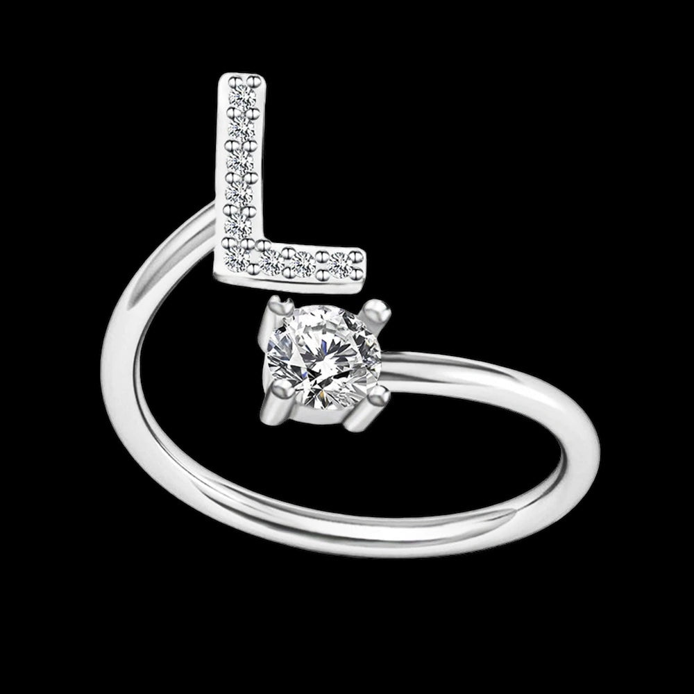 PERSONALISIERTER ICED OUT ANFANGSBUCHSTABEN "NOZZE" RING - ICERAIN JEWELRY