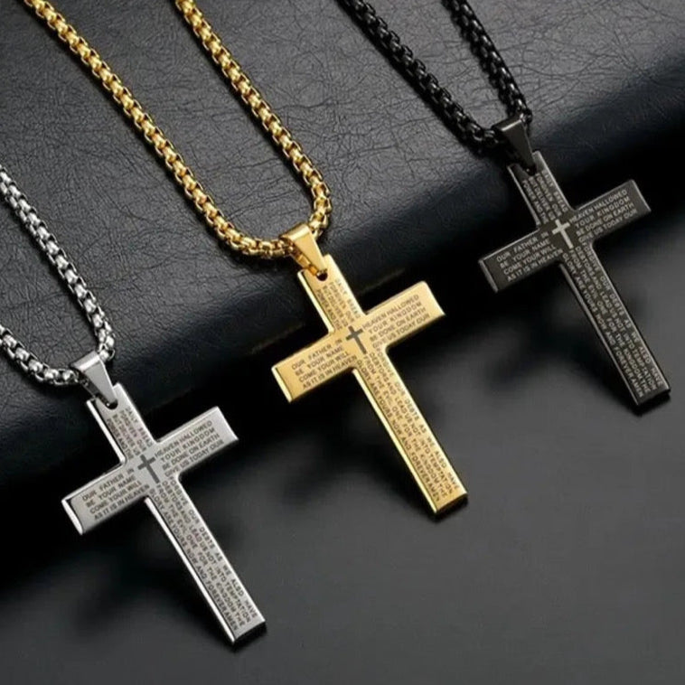 SALE | EDELSTAHL "GOLD AMEN CROSS V2" KETTE - ICERAIN JEWELRY