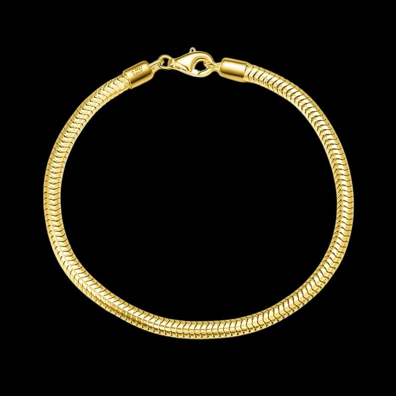 925S SILVER 18K GOLD 3MM "SNAKE" ARMBAND - ICERAIN JEWELRY