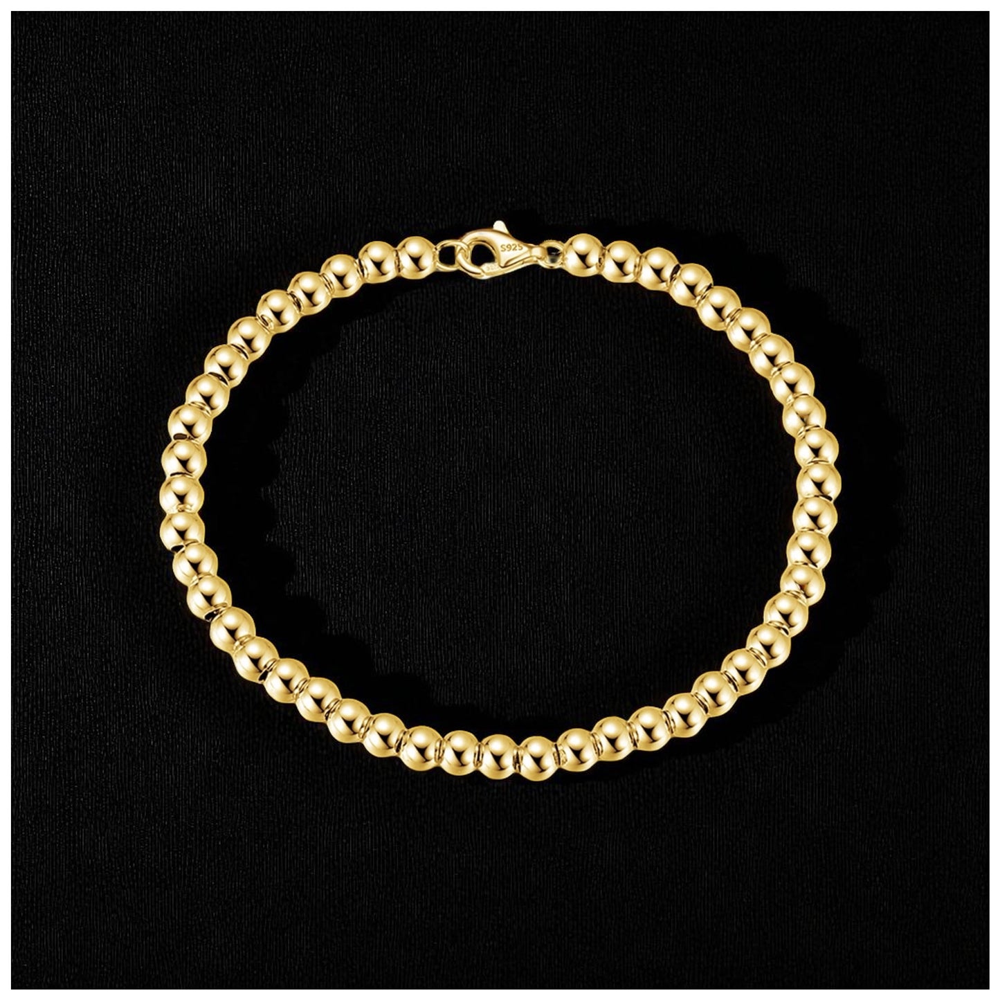 925S SILVER 14K GOLD 4MM "PEARL" ARMBAND - ICERAIN JEWELRY