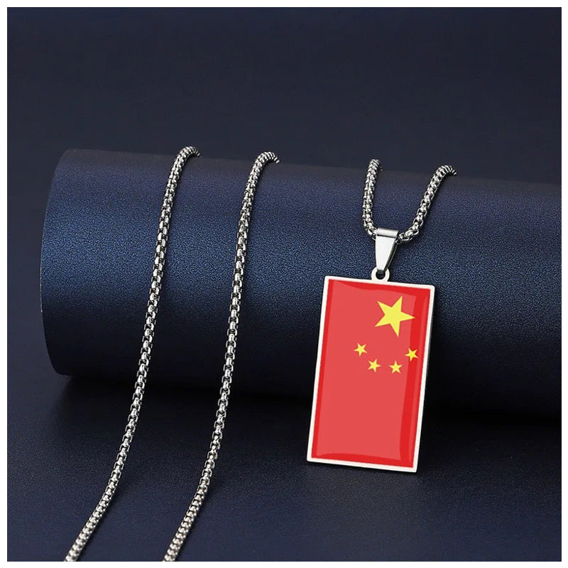 EDELSTAHL "CHINA FLAG" LÄNDERKETTE - ICERAIN JEWELRY