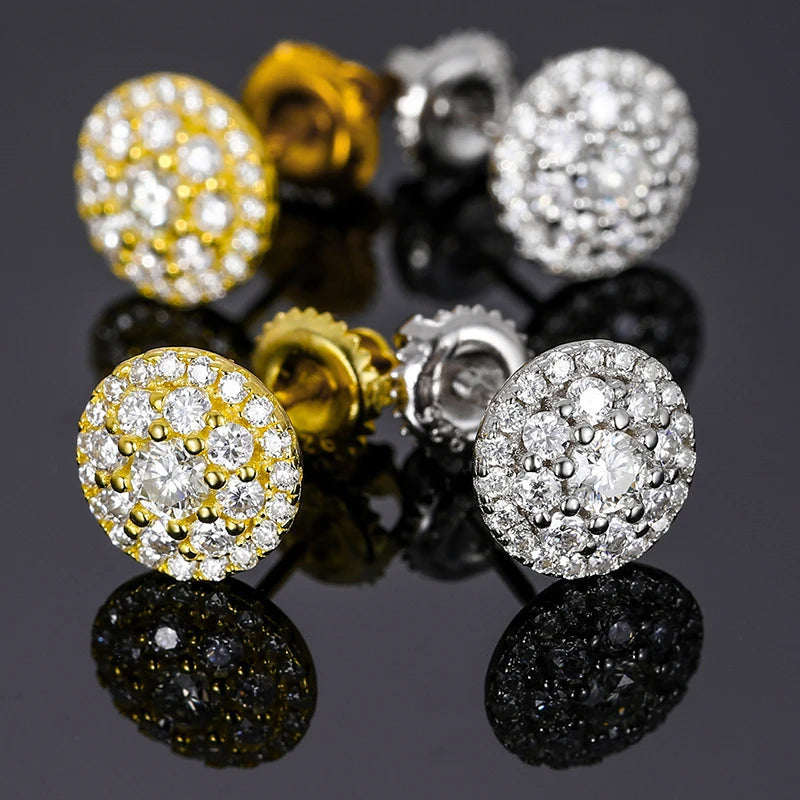 ICED OUT MOISSANITE "EUROSAT" WEISSGOLD 925S SILVER OHRRINGE - ICERAIN JEWELRY