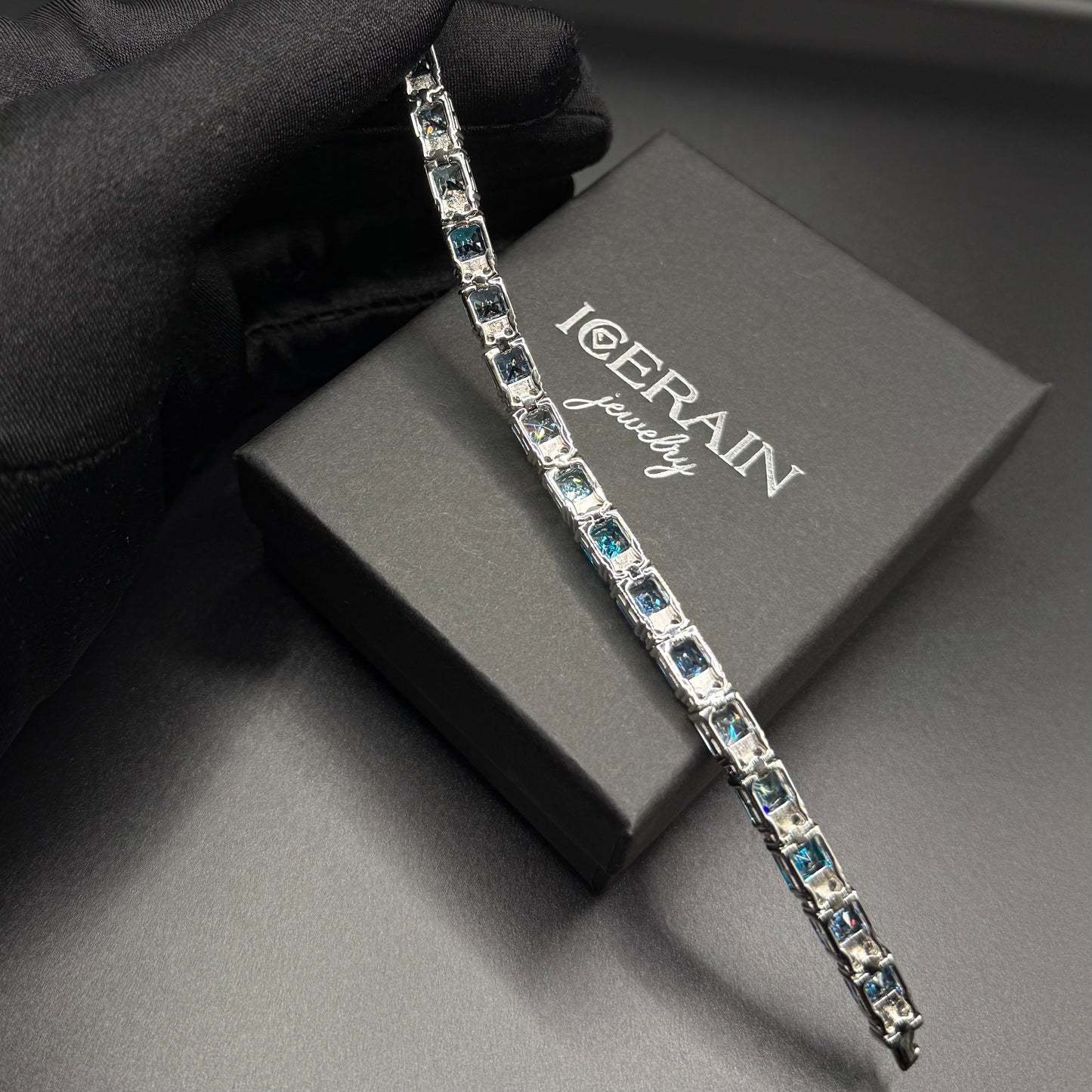 ICED OUT 7,5MM MOISSANITE "OCEAN TENNIS" WEISSGOLD 925S SILVER ARMBAND - ICERAIN JEWELRY
