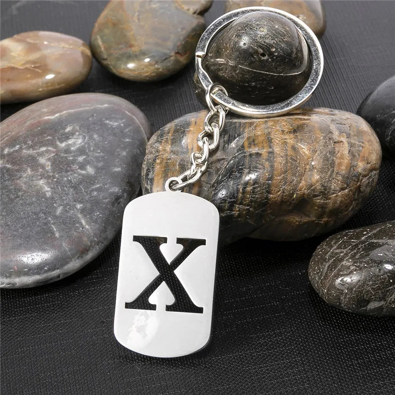 PERSONALISIERTER EDELSTAHL ANFANGSBUCHSTABE "WALLERO" SCHLÜSSELANHÄNGER - ICERAIN JEWELRY