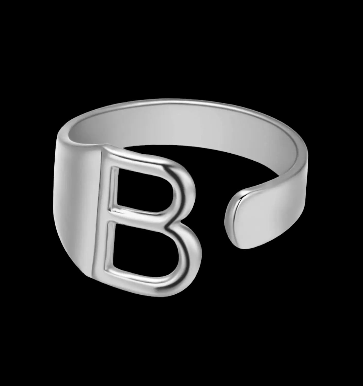 PERSONALISIERTER EDELSTAHL ANFANGSBUCHSTABEN "BEGALO" RING