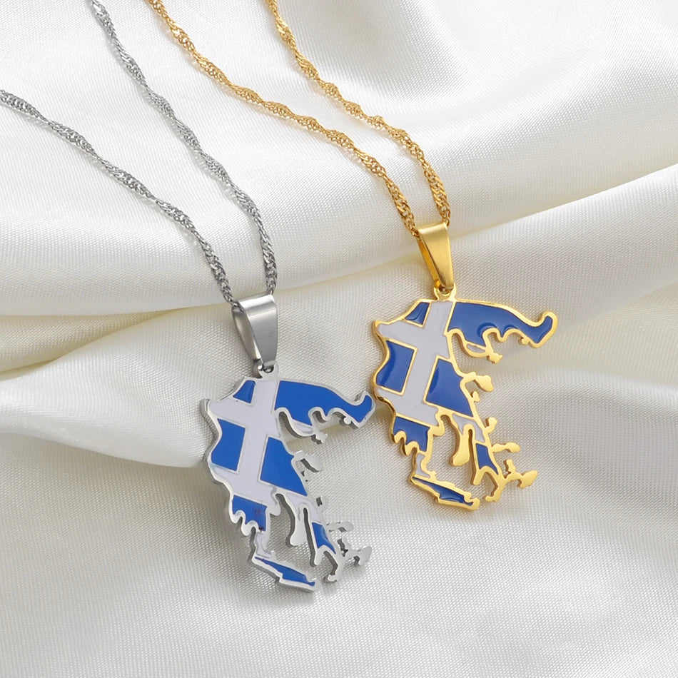 EDELSTAHL "GREECE" LÄNDERKETTE - ICERAIN JEWELRY