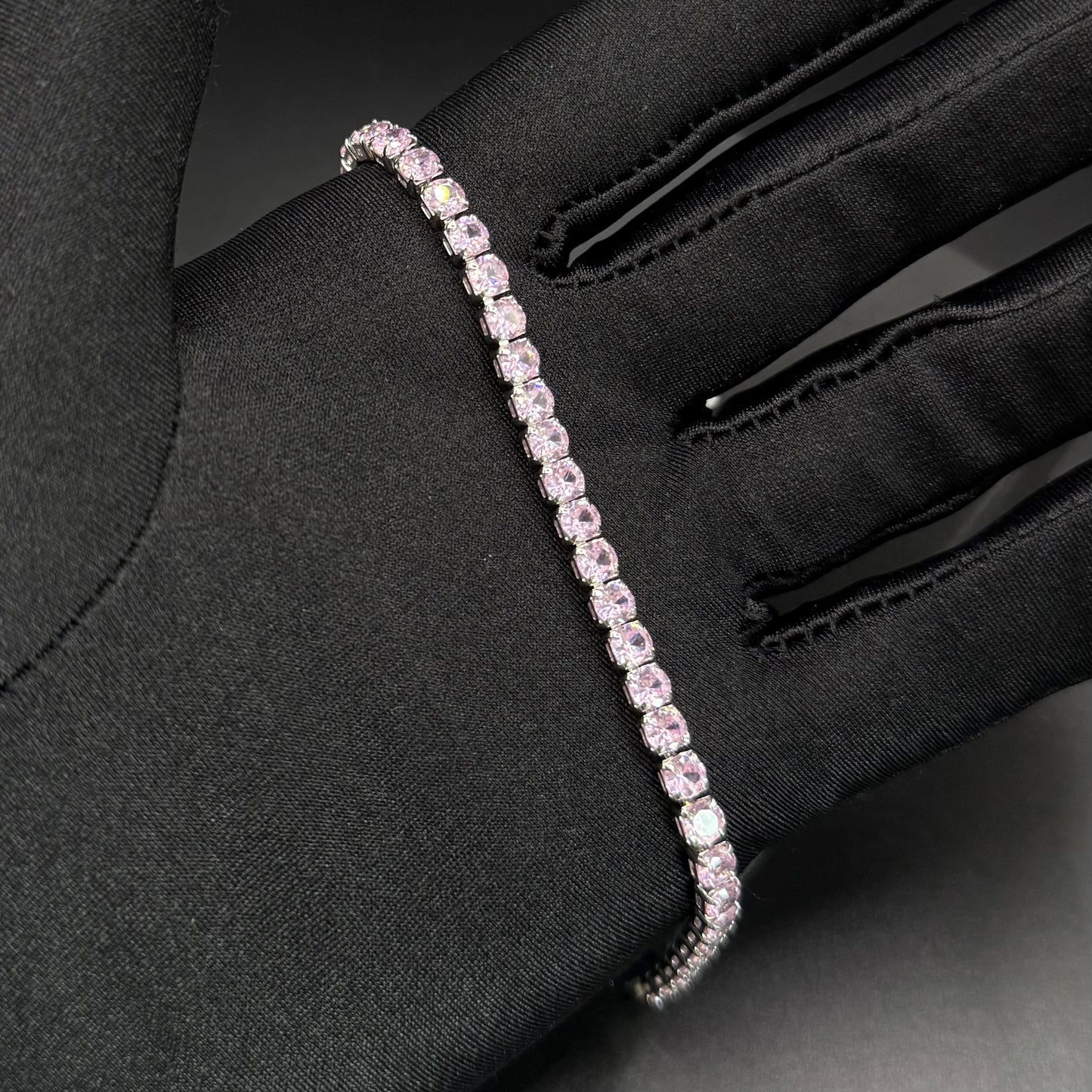 ICED OUT 4MM "PINK TENNIS" ARMBAND - ICERAIN JEWELRY