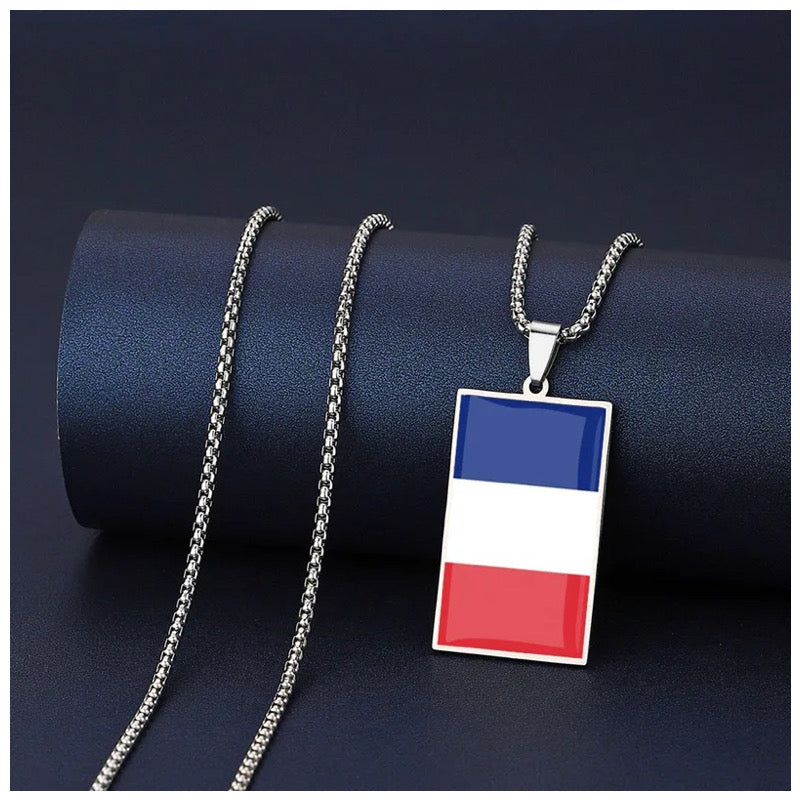 EDELSTAHL "FRANCE FLAG" LÄNDERKETTE - ICERAIN JEWELRY