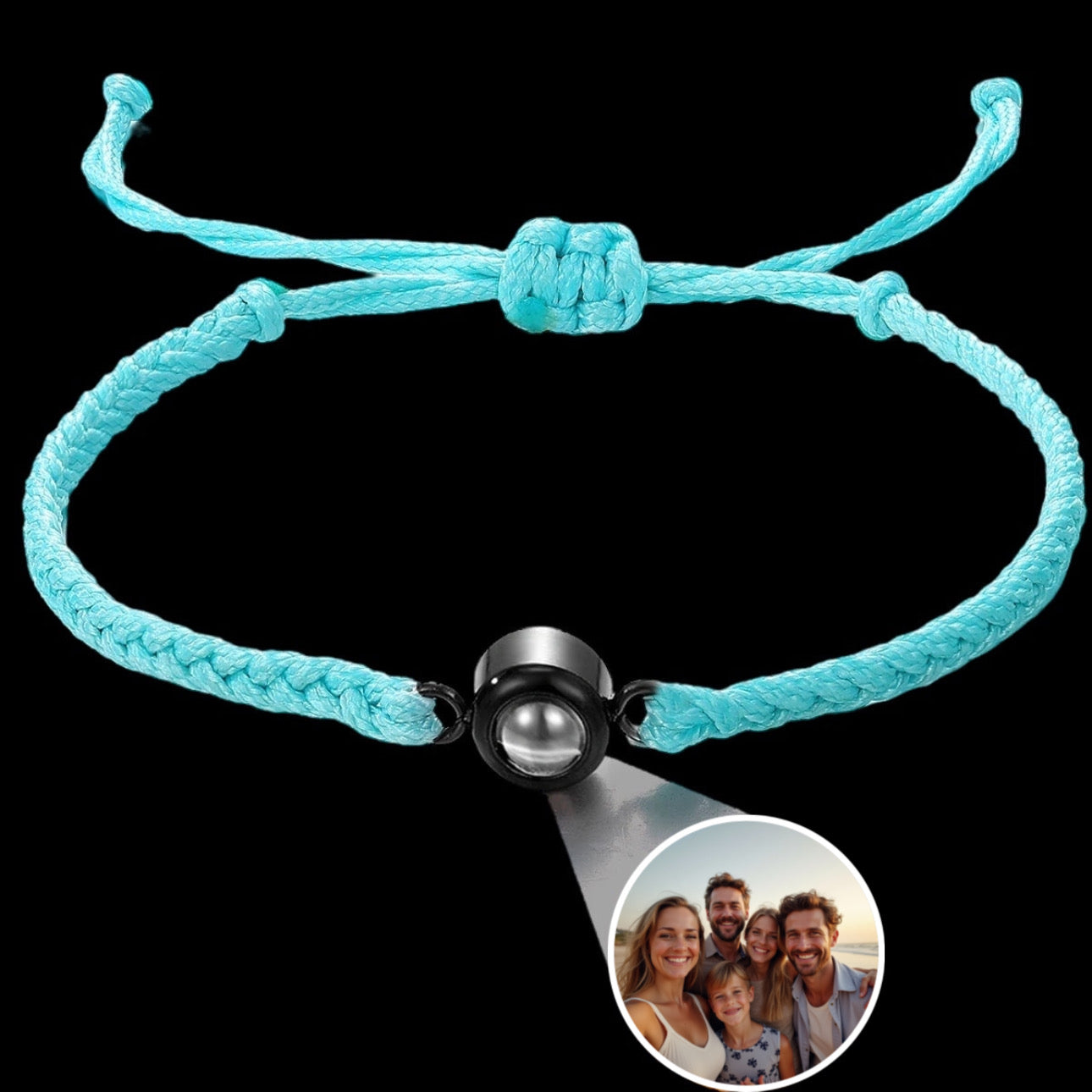 STOFF/EDELSTAHL ARMBAND MIT PERSONALISIERTEM FOTO - ICERAIN JEWELRY
