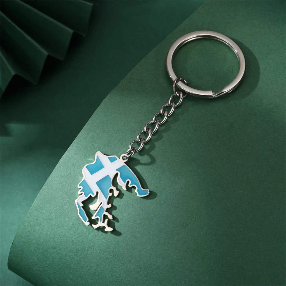 EDELSTAHL "GREECE" SCHLÜSSELANHÄNGER - ICERAIN JEWELRY