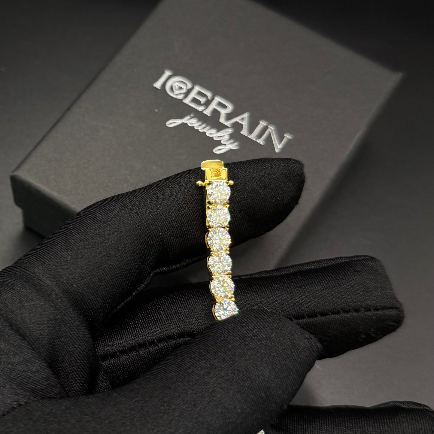 ICED OUT MOISSANITE "GOLD TENNIS" WEISSGOLD 925S SILVER ARMBAND - ICERAIN JEWELRY