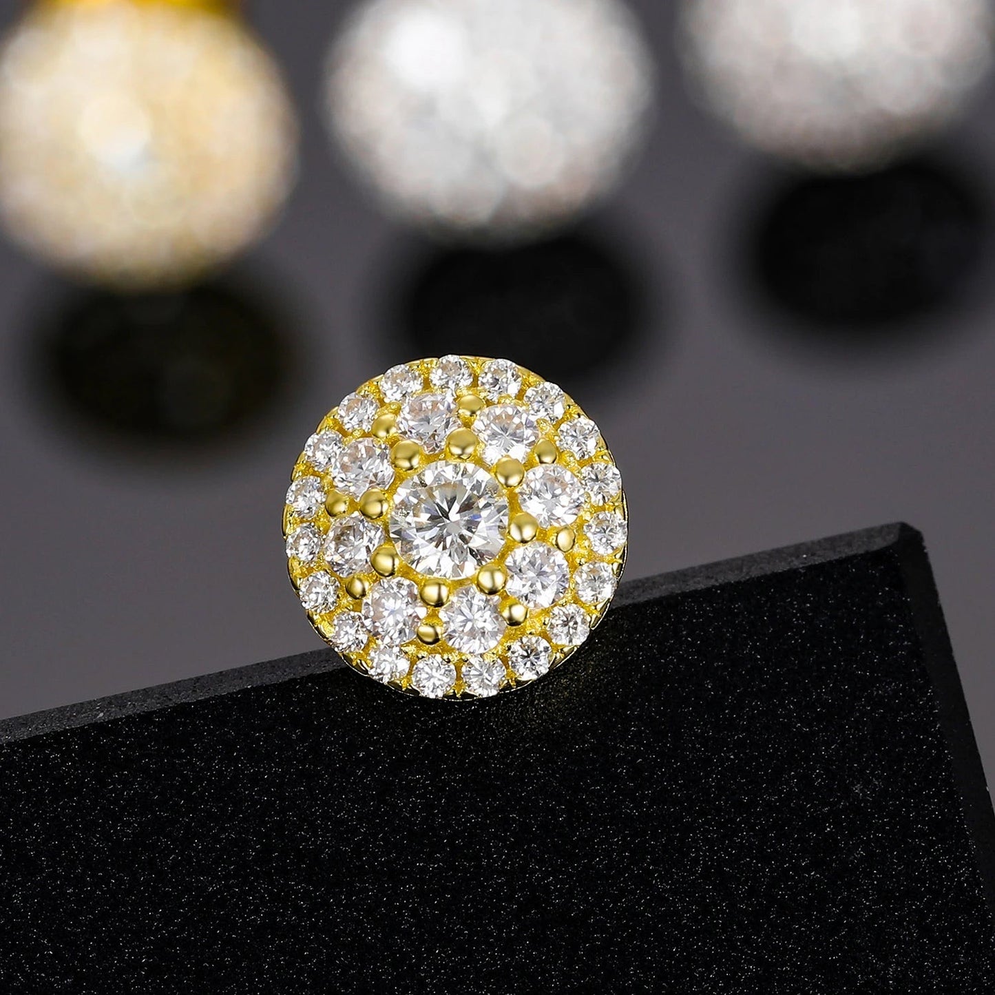 ICED OUT MOISSANITE "EUROSAT" WEISSGOLD 925S SILVER OHRRINGE - ICERAIN JEWELRY