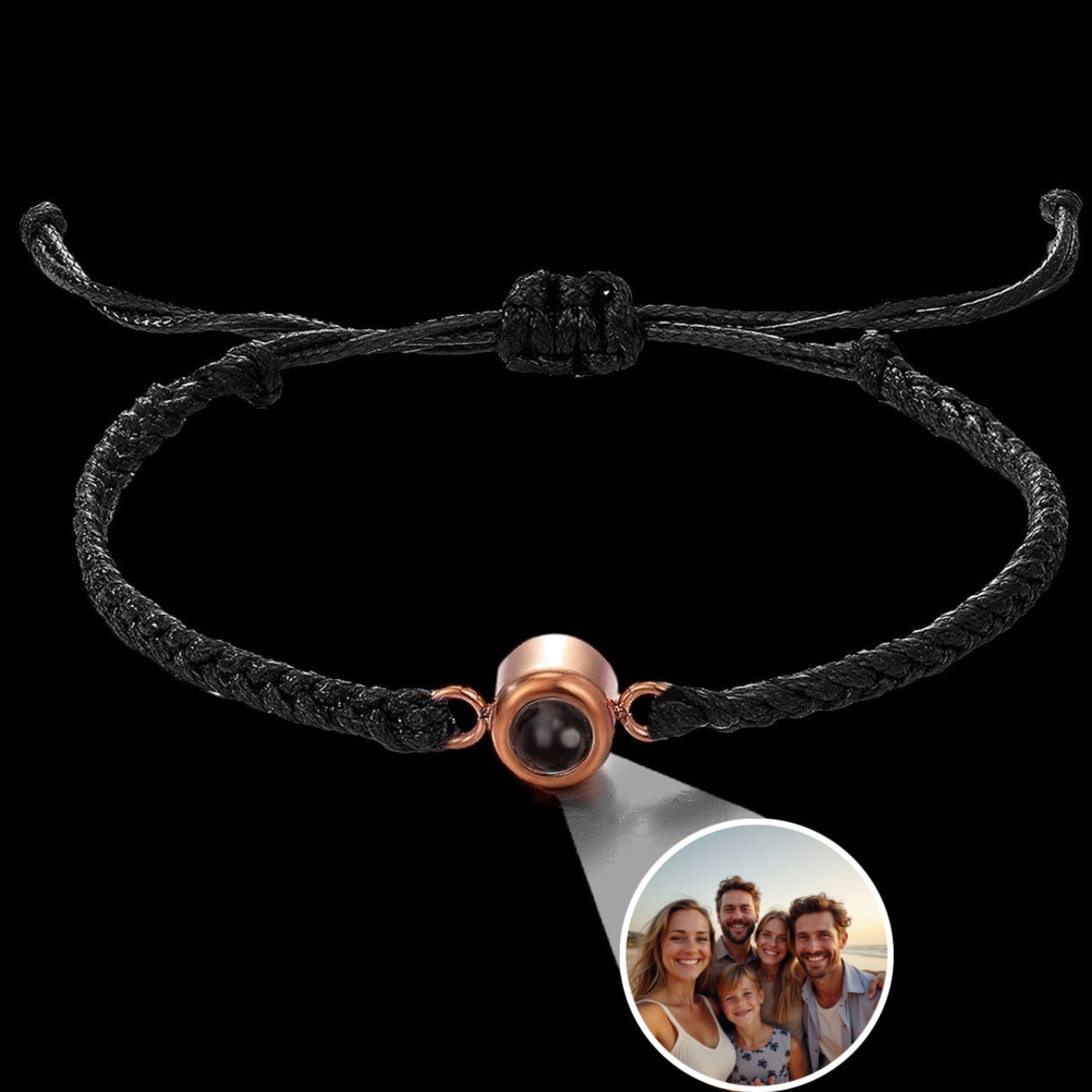 STOFF/EDELSTAHL ARMBAND MIT PERSONALISIERTEM FOTO - ICERAIN JEWELRY