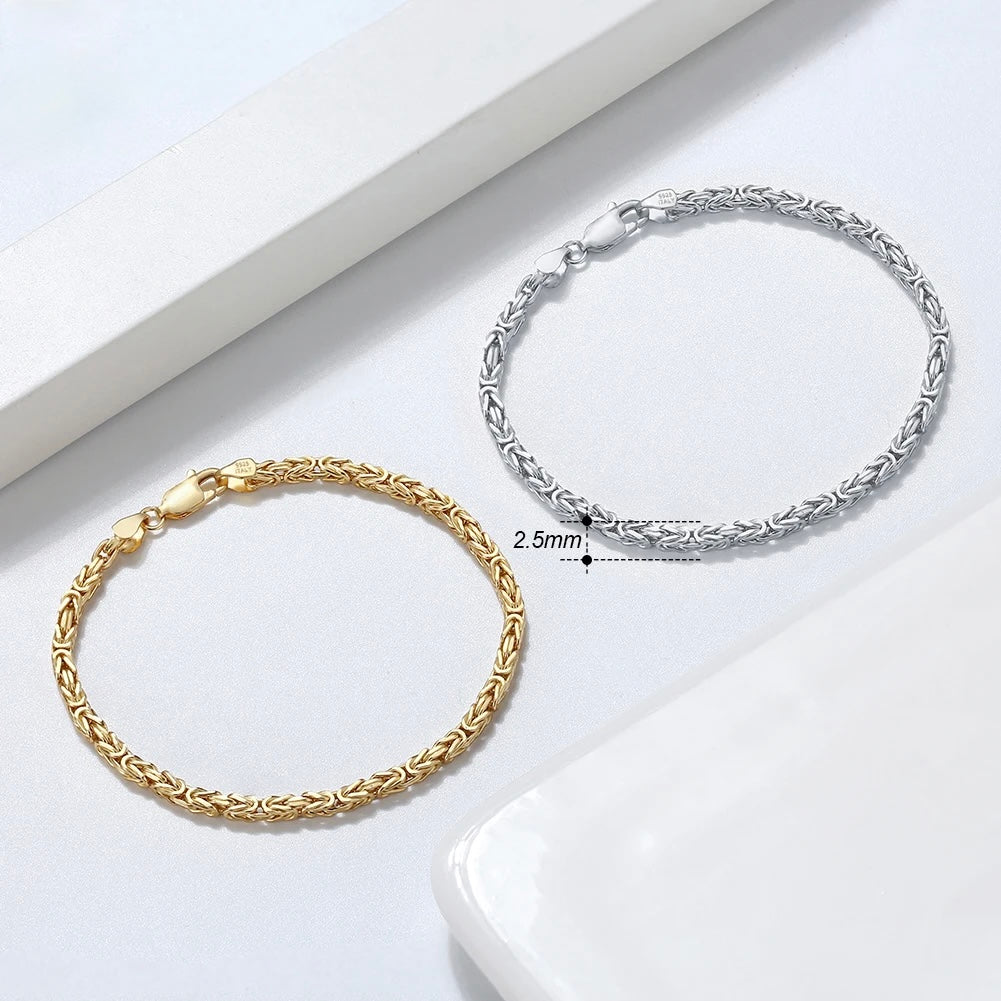 925S SILVER 18K GOLD 2,5MM "KING" KÖNIGSARMBAND - ICERAIN JEWELRY