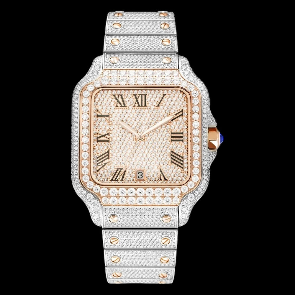 ICED OUT 40MM MOISSANITE "PIAZZA" UHR - ICERAIN JEWELRY