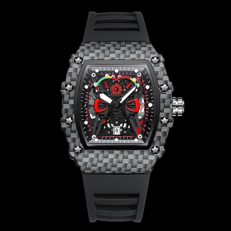 EDELSTAHL "CARBONIRA" UHR - ICERAIN JEWELRY