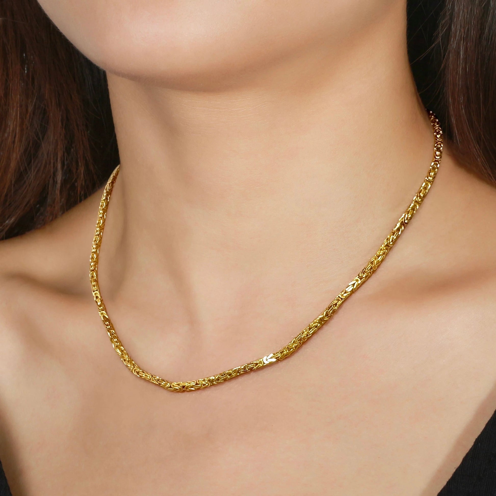 925S SILVER 18K GOLD 2,5MM "KING" KÖNIGSKETTE - ICERAIN JEWELRY