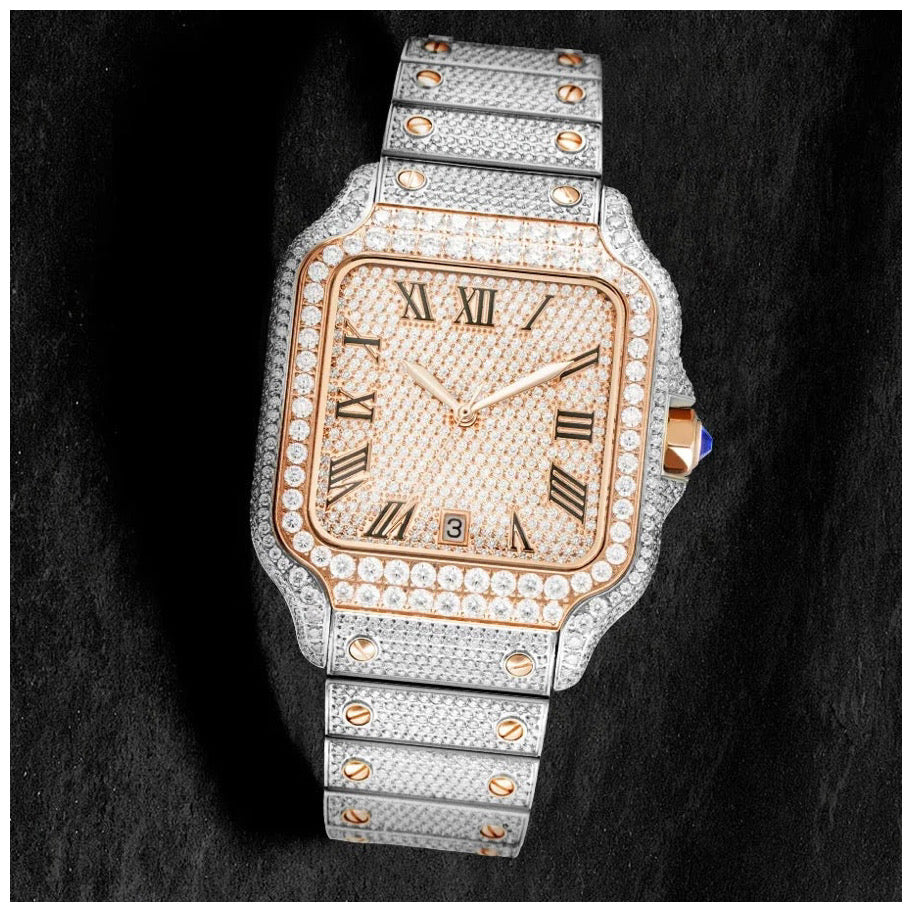 ICED OUT 40MM MOISSANITE "PIAZZA" UHR - ICERAIN JEWELRY