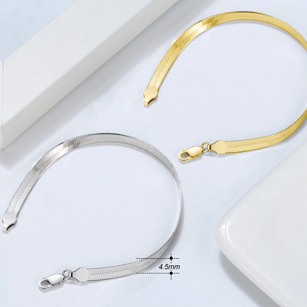 925S SILVER 18K GOLD "HERRINGBONE" ARMBAND - ICERAIN JEWELRY